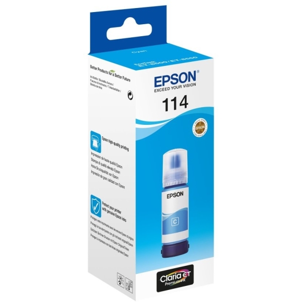 Epson 114 70 ml Flacone di inchiostro originale DYE Ciano ET 8550