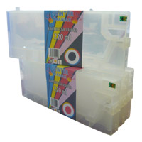Set composto da 4 cartucce vuote trasparenti con chip