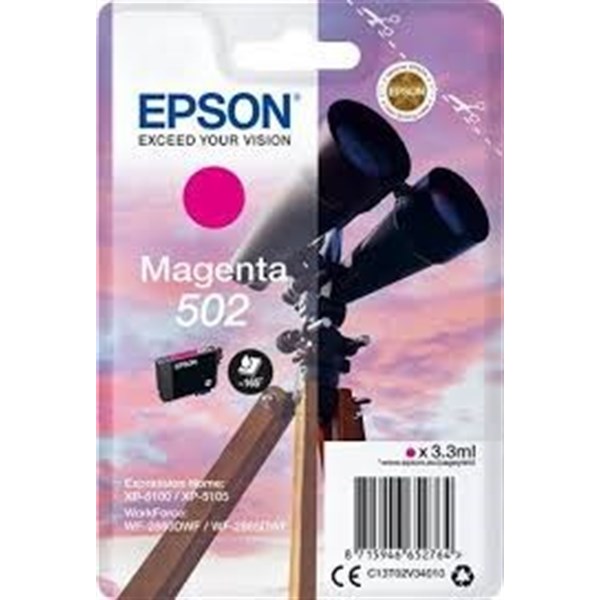 Cartuccia Epson 502 (C13T02V34010) Magenta Originale