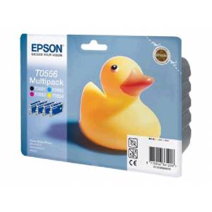 Multipack 4 Cartuccia Epson T0556 (C13T05564010) Nero e Colore Originali