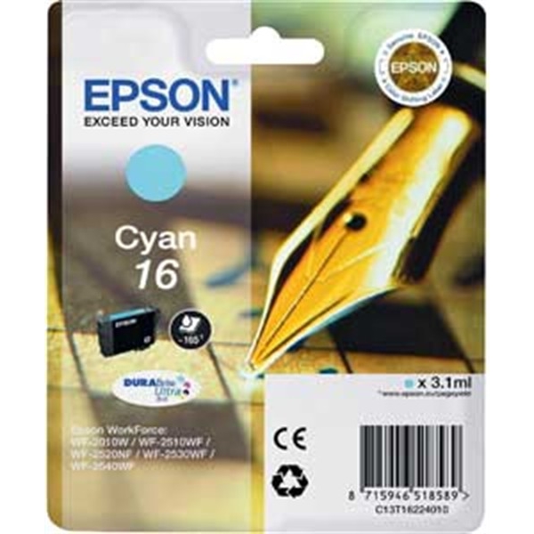 Cartuccia Epson T1622 (C13T16224020) Ciano Originale