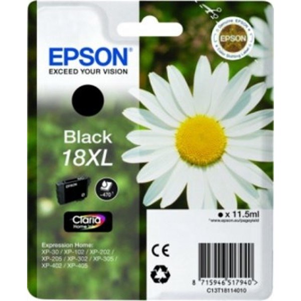 Cartuccia Epson T1811 XL (C13T18114020) Nero Originale