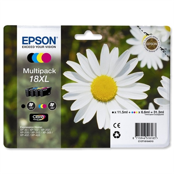 Epson 18XL Multipack Cartucce Nero Ciano Giallo Magenta Originali