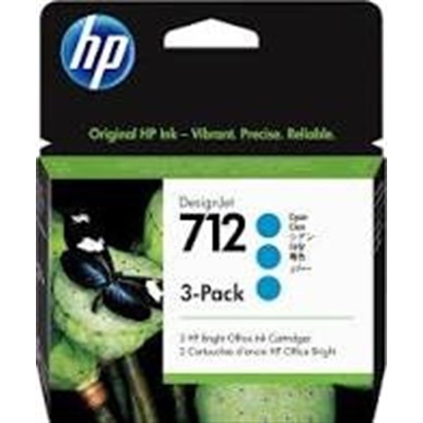 Confezione da 3 cartucce di inchiostro ciano DesignJet HP 712