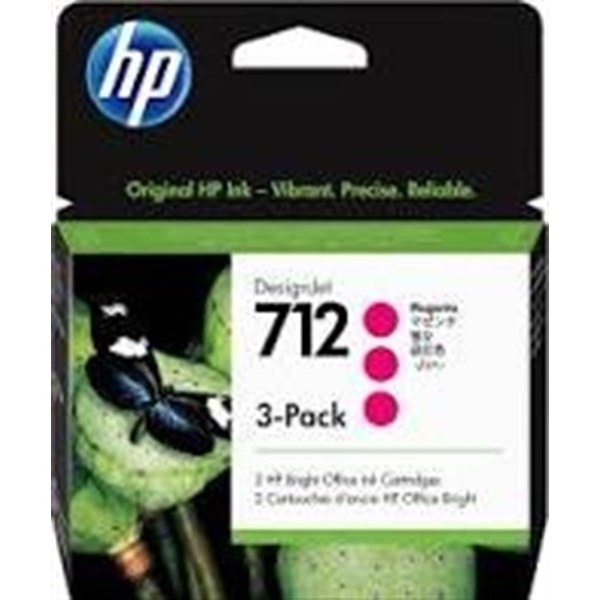 Confezione da 3 cartucce di inchiostro magenta DesignJet HP 712