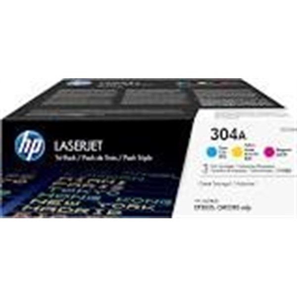 Confezione da 3 Toner HP 304A (CF372AM) Colori Originali