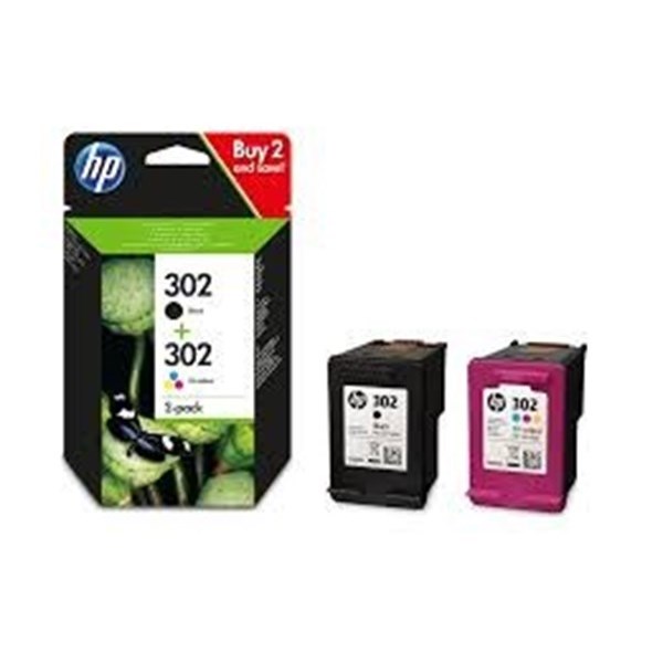 HP 302 X4D37A Bundle Nero e Colore