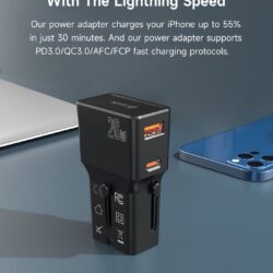 Caricatore 20W PD+QC MINI da Viaggio con Spine Universali