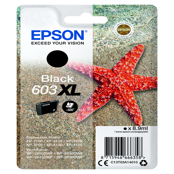 Cartuccia Epson 603XL (C13T03A14010) Nero Originale