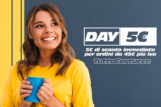 Conto 5 euro per ordini superiori a 49 euro più iva